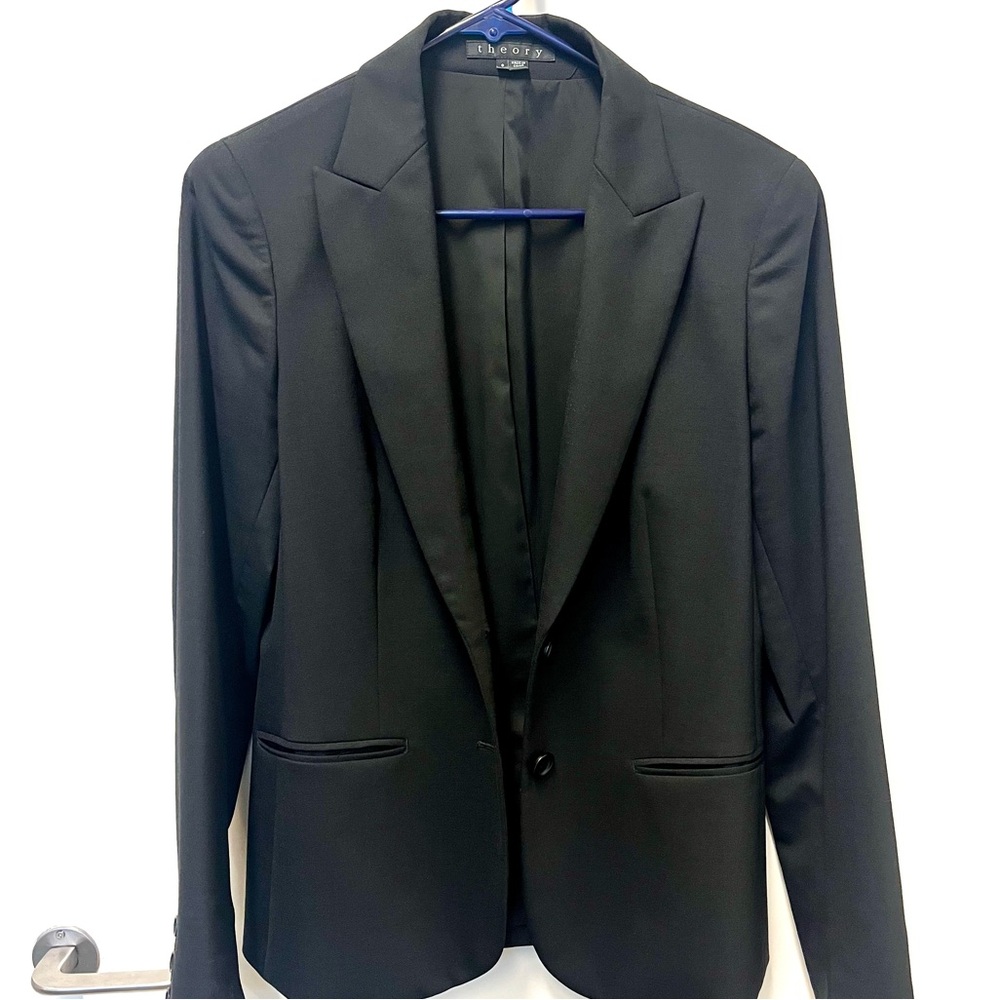 Theory Black Blazer Classic Suit Jacket